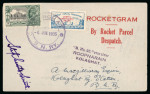Stamp of Aerophilately » Rocketmail 1935/38/39 a group of rocket mail, comprising four rocketgrams signed Stephen Smith