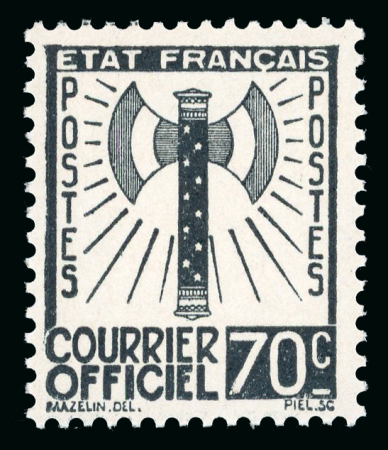 Stamp of France » Service 1943, série Francisque Y&T n° 1/15 **, cote 3'750€,TB.