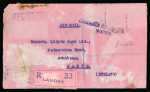 Stamp of India » Airmails 1937 “Cygnus” crash cover, sent registered from Lahore to England