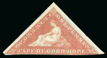Stamp of South Africa » Cape of Good Hope 1853 1d brick-red on slightly blued paper, unused