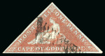 Stamp of South Africa » Cape of Good Hope 1853 1d brown-red on slightly blued, good margins, neatly used