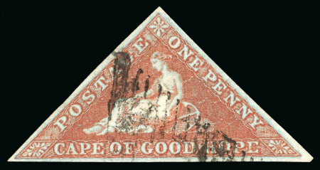 Stamp of South Africa » Cape of Good Hope 1853 1d brown-red on slightly blued, good margins, neatly used