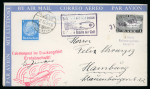 Stamp of Aerophilately » Rocketmail 1933 Herta rocket (GZ-01b) two envelopes bearing Zucker Rocket stamps 1 Mark and 3 Mark