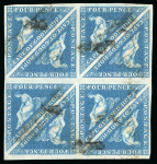 Stamp of South Africa » Cape of Good Hope 1853 4d deep blue on slightly blued paper in used block of eight