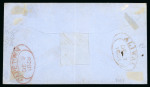 Stamp of South Africa » Cape of Good Hope 1853 4d deep blue on slightly blued paper with clear to very large margins on cover from Aliwal to Cape Town