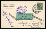 Stamp of Aerophilately » Rocketmail 1936/38 rocket mail, three rocketgrams signed on front by Stephen Smith