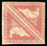 Stamp of South Africa » Cape of Good Hope 1855 1d rose on cream toned paper in pair mint part o.g.