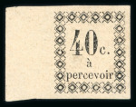 Stamp of Colonies françaises » Guadeloupe 1876, timbre taxe YT n° 3 *, joli bord de feuille.