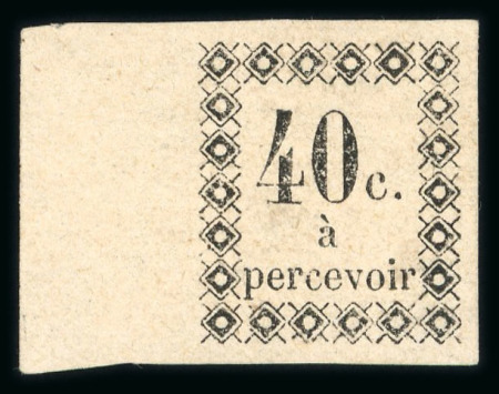 Stamp of Colonies françaises » Guadeloupe 1876, timbre taxe YT n° 3 *, joli bord de feuille.