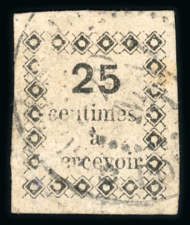 Stamp of Colonies françaises » Guadeloupe 1876, timbre taxe YT n° 1 Oblitéré, signé Calves, cote
