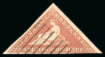 Stamp of South Africa » Cape of Good Hope 1855 1d brick-red on cream toned paper with clear to very large margins, neat 'Roller' cancel
