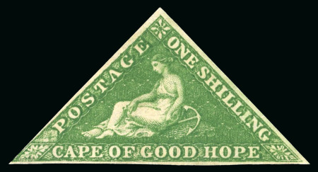 Stamp of South Africa » Cape of Good Hope 1855 1s bright yellow-green on white paper, unused