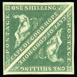 Stamp of South Africa » Cape of Good Hope 1855 1s deep dark green on white paper mint pair