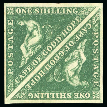 Stamp of South Africa » Cape of Good Hope 1855 1s deep dark green on white paper mint pair