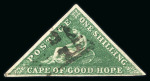 Stamp of South Africa » Cape of Good Hope 1855 1s deep dark green on white paper used with good to large margins
