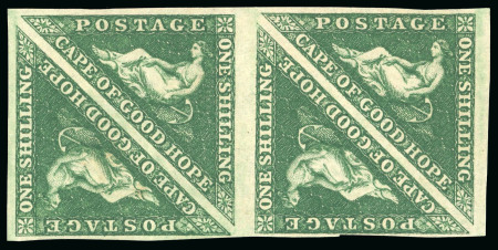 Stamp of South Africa » Cape of Good Hope 1855 1s deep dark green in mint block of four