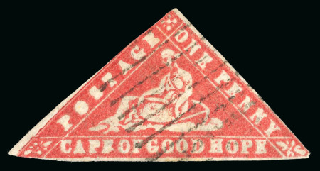 Stamp of South Africa » Cape of Good Hope 1861 Woodblock 1d carmine on laid paper used