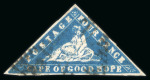 Stamp of South Africa » Cape of Good Hope 1861 4d deep bright blue on laid paper used with good margins