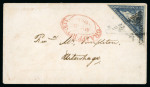 Stamp of South Africa » Cape of Good Hope 1863 4d steel-blue with good margins on neat little cover to Uitenhage