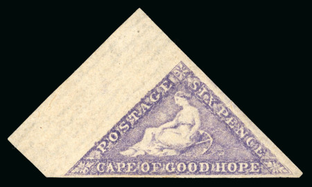 Stamp of South Africa » Cape of Good Hope 1863 6d bright mauve mint with large margins, showing sheet margin at left