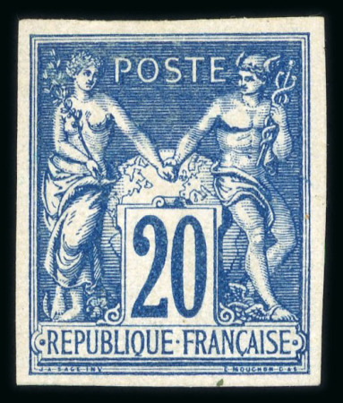 Stamp of France » Type Sage 1876-1900 1887, Type Sage Réimpression Granet 20 centimes bleu