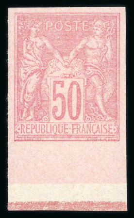 Stamp of France » Type Sage 1876-1900 1890, Type sage 50 centimes rose non dentelé Y&T n°98