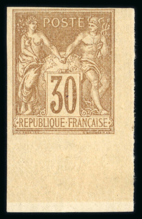 Stamp of France » Type Sage 1876-1900 1881,Type sage 30 centimes brun-jaune non dentelé Y&T
