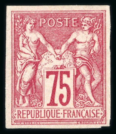 Stamp of France » Type Sage 1876-1900 1876, Type sage 75 centimes carmin non dentelé Y&T