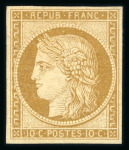 Stamp of France » Type Cérès de 1849-1850 1850, Cérès 10 centimes bistre-jaune Y&T n° 1 *, 4