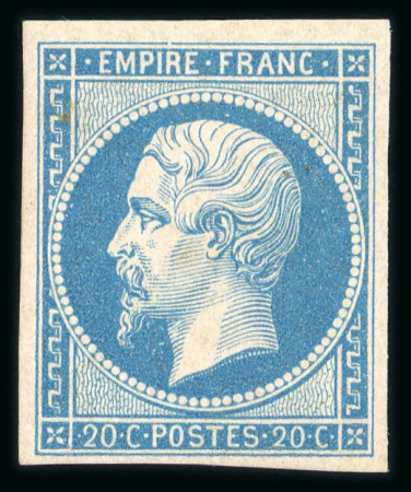 Stamp of France » Empire 1853-1862 1860, Napoléon III 20 centimes bleu Y&T n°14B ** type