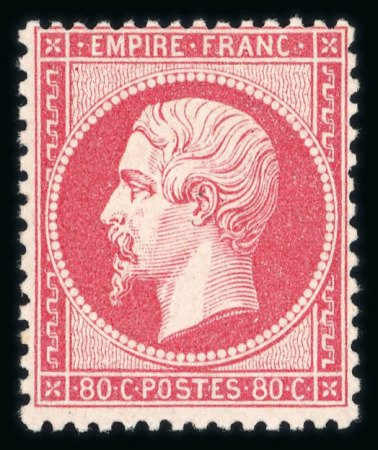Stamp of France » Empire 1853-1862 1862, Empire dentelé 80 centimes rose Y&T n°24 **,
