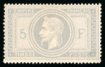 Stamp of France » Empire Lauré 1863-1870 1869 - Empire lauré 5 francs violet-gris Y&T n°33 *,