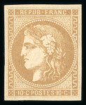 Stamp of France » Emission de Bordeaux 1870 1870, Emission de Bordeaux 10 centimes bistre-jaune