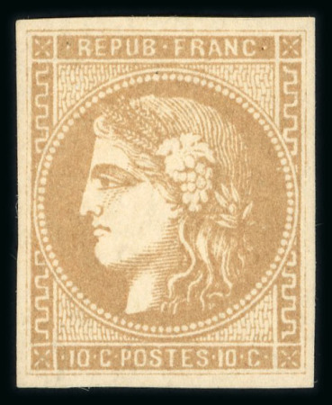 Stamp of France » Emission de Bordeaux 1870 1870, Emission de Bordeaux 10 centimes bistre-jaune