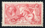Stamp of Great Britain » King George V » 1913-19 Seahorse Issues 1913 Waterlow 2s6d (both shades), 5s rose-carmine and 10s indigo-blue mint large part o.g.