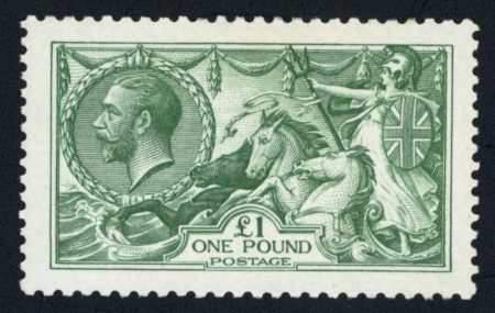 Stamp of Great Britain » King George V » 1913-19 Seahorse Issues 1913 Waterlow £1 green n.h., very fine