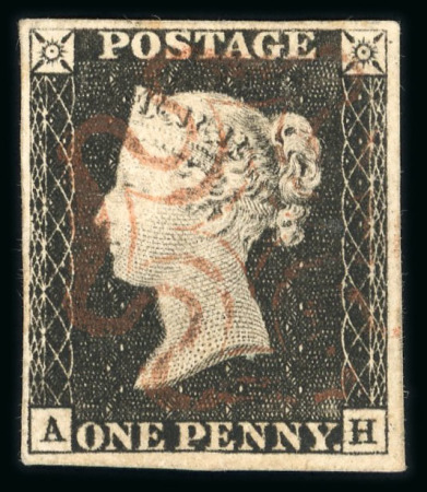 Stamp of Great Britain » 1840 1d Black and 1d Red plates 1a to 11 1d black pl.1a AH with fine to good margins, used