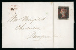 Stamp of Great Britain » 1840 1d Black and 2d Blue "May Dates" 1840 (May 28) entire from Edinburgh to Charleston (Scotland) with 1d black pl.2 RC