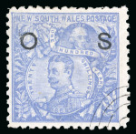 Stamp of Australia » New South Wales Official stamp overprint OS on 20sh blue (SG O50), two examples in slightly different shades