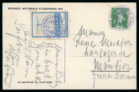 Stamp of Switzerland / Schweiz » Flugpost » Flugpostvorläufer Flugpostvorläufer Basel 50 Rp. zusammen mit 125III auf Karte von Basel nach Moutier
