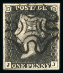 Stamp of Great Britain » 1840 1d Black and 1d Red plates 1a to 11 1840 1d black pl.6 JJ with good margins and crisply stuck black MC