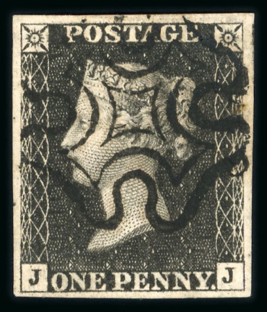 Stamp of Great Britain » 1840 1d Black and 1d Red plates 1a to 11 1840 1d black pl.6 JJ with good margins and crisply stuck black MC