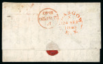 Stamp of Great Britain » 1840 1d Black and 1d Red plates 1a to 11 1840 1d black pl.7 RC with fine to good margins on cover from Glasgow to London, redirected to France