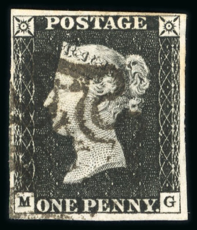 Stamp of Great Britain » 1840 1d Black and 1d Red plates 1a to 11 1840 1d black pl.7 MG with close to good margins and black MC