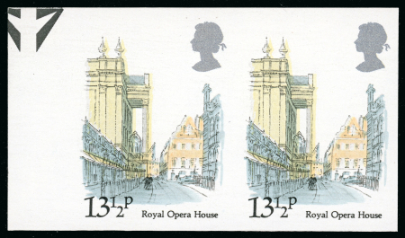 Stamp of Great Britain » Queen Elizabeth II 1980 13 1/2p London Landmarks mint n.h. imperforate pair from the left of the sheet