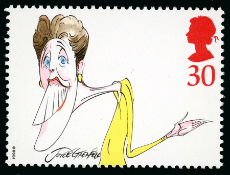 Stamp of Great Britain » Queen Elizabeth II 1998 Comedians (Joyce Grenfell) 37p. variety 30p instead of 37p, fine mint n.h.