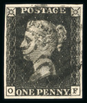 Stamp of Great Britain » 1840 1d Black and 1d Red plates 1a to 11 1840 1d black pl.8 OF with fine to good margins and black MC