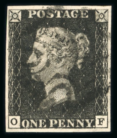 Stamp of Great Britain » 1840 1d Black and 1d Red plates 1a to 11 1840 1d black pl.8 OF with fine to good margins and black MC