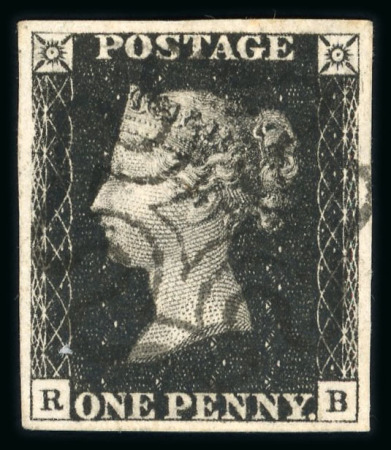 Stamp of Great Britain » 1840 1d Black and 1d Red plates 1a to 11 1840 1d black pl.8 RB with good even margins and centrally struck black MC