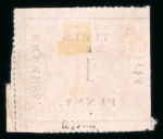 Stamp of Fiji 1870 1d black and rose unused with small part original gum